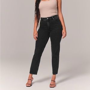 Abercrombie Curve Love High Rise Mom Jean Black Wash